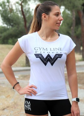 CAMISETA WONDERWOMAN WHITE GYM LINE - Fitnessstore