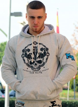 SUDADERA SKULL GRIS CLARO - Fitnessstore
