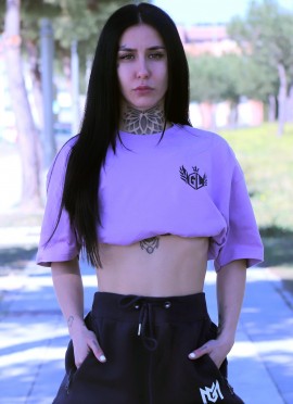 CAMISETA OVERSIZE LILA AND BLACK (THE QUEEN) - GYM LINE