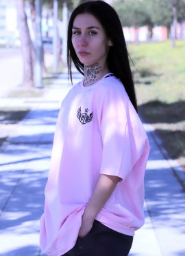 CAMISETA OVERSIZE PINK AND BLACK - GYM LINE