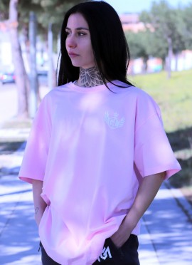 CAMISETA OVERSIZE PINK AND WHITE - GYM LINE