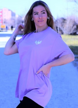 CAMISETA OVERSIZE LILA AND WHITE (THE QUEEN)  - GYM LINE 2