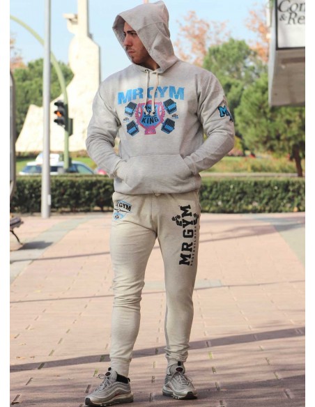 SUDADERA ONE KING GRIS CLARO