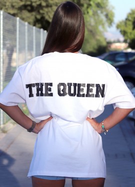 CAMISETA OVERSIZE WHITE AND BLACK (THE QUEEN) - GYM LINE