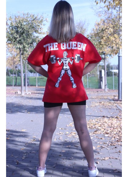 CAMISETA OVERSIZE RED STRONG GIRL - GYM LINE