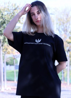 CAMISETA OVERSIZE BLACK STRONG GIRL - GYM LINE 2