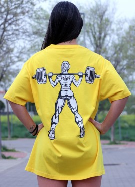 CAMISETA OVERSIZE YELLOW STRONG GIRL - GYM LINE 2