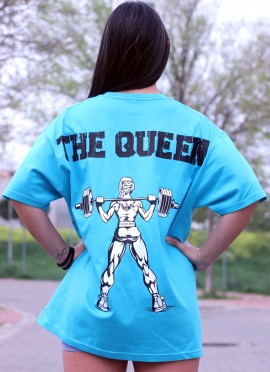 CAMISETA OVERSIZE SKY BLUE STRONG GIRL - GYM LINE