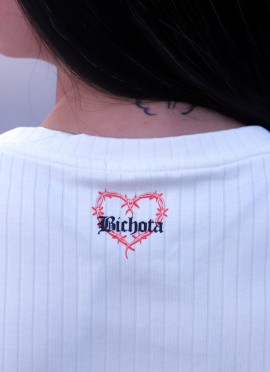 TOP CROP CORTO BLACWHITE BICHOTA - GYM LINE 2