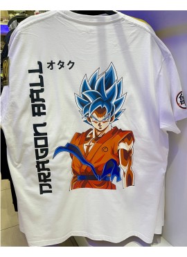 CAMISETA NEW OVERSIZE WHITE  GOKU ULTRA INSTINTO DE DRAGON BALL DE MR GYM - FITNESSSTORE.ES