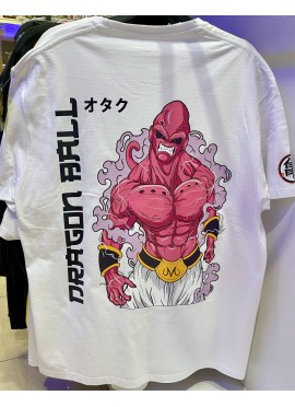 CAMISETA NEW OVERSIZE WHITE MAJIN BOO DRAGON BALL DE MR GYM - FITNESSSTORE.ES