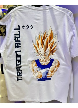 CAMISETA NEW OVERSIZE WHITE VEGETA DRAGON BALL DE MR GYM - FITNESSSTORE.ES