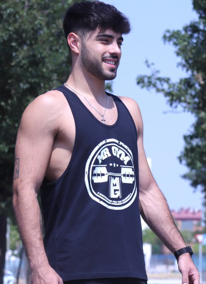 CAMISETA DE TIRANTES URBAN BLACK NEW ROUND LOGO