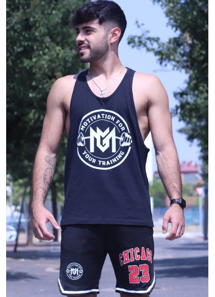 CAMISETA DE TIRANTES URBAN BLACK NEW ROUND LOGO