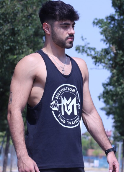 CAMISETA DE TIRANTES URBAN BLACK NEW ROUND LOGO