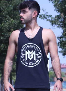 CAMISETA DE TIRANTES URBAN BLACK NEW ROUND LOGO