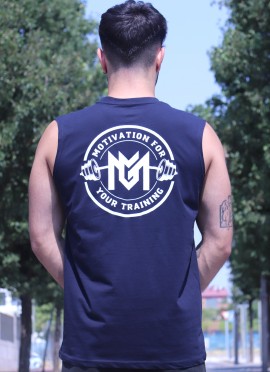 CAMISETA TANKTOP BLUE NEW ROUND LOGO