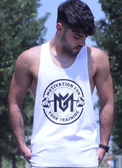 CAMISETA DE TIRANTES URBAN WHITE NEW ROUND LOGO