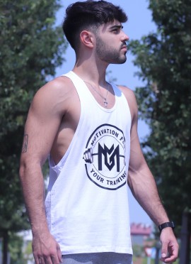 CAMISETA DE TIRANTES URBAN WHITE NEW ROUND LOGO