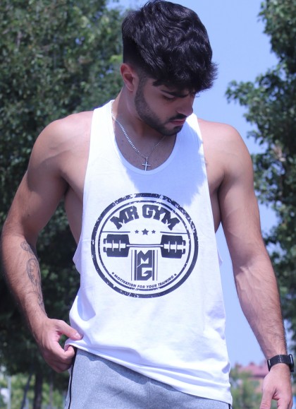 CAMISETA DE TIRANTES URBAN WHITE NEW ROUND LOGO