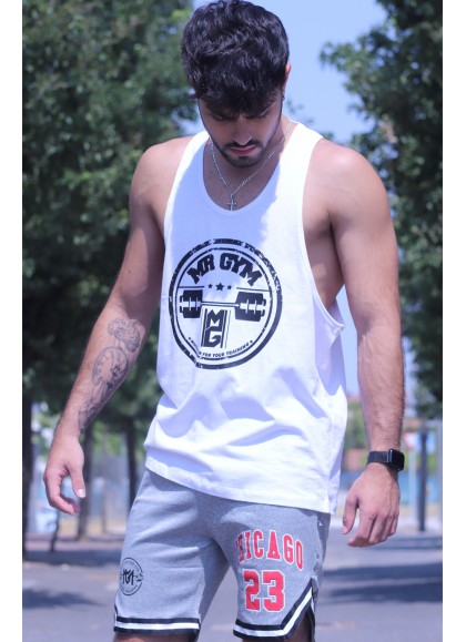 CAMISETA DE TIRANTES URBAN WHITE NEW ROUND LOGO
