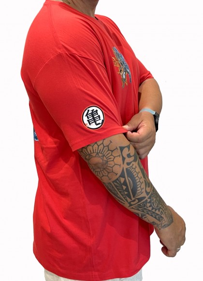 CAMISETA NEW OVERSIZE RED GOTEN DE DRAGON BALL DE MR GYM - FITNESSSTORE.ES
