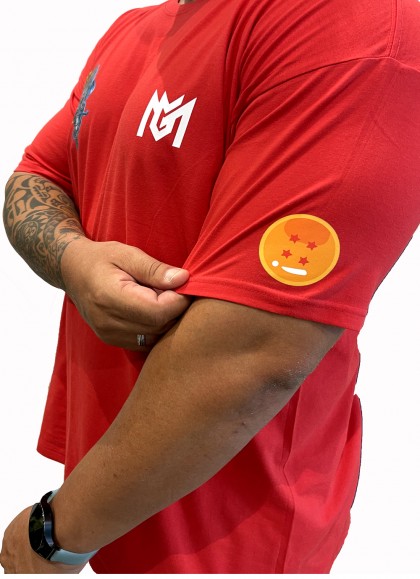 CAMISETA NEW OVERSIZE RED GOTEN DE DRAGON BALL DE MR GYM - FITNESSSTORE.ES