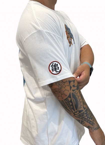 CAMISETA NEW OVERSIZE WHITE GOTEN DE DRAGON BALL DE MR GYM - FITNESSSTORE.ES