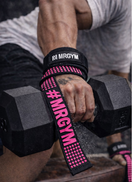 STRAPS REFORZADOS ANTIDESLISANTES PINK DE MRGYM - Fitnessstore
