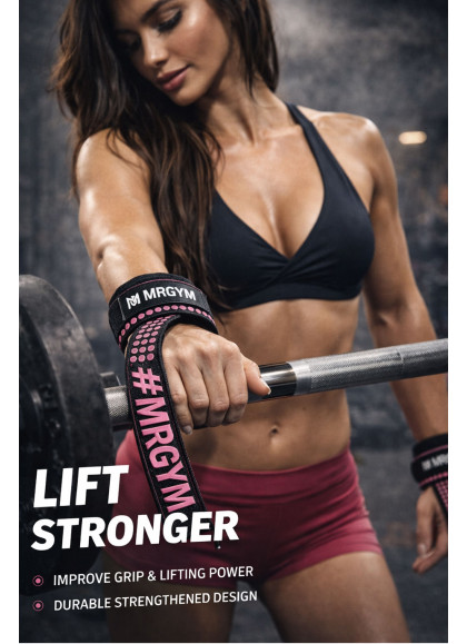 STRAPS REFORZADOS ANTIDESLISANTES PINK DE MRGYM - Fitnessstore