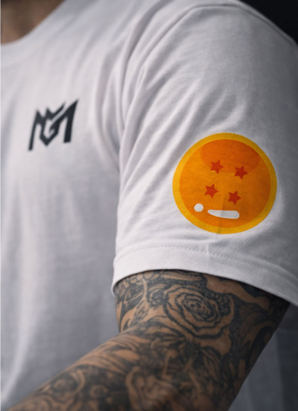 CAMISETA NEW OVERSIZE WHITE MAJIN BOO CEREALES DRAGON BALL DE MR GYM - FITNESSSTORE.ES