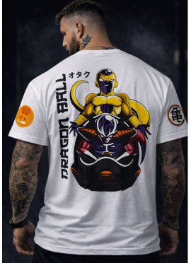 CAMISETA OVERSIZE FREEZER DRAGON BALL BLANCA - MR GYM  - FITNESSSTORE.ES