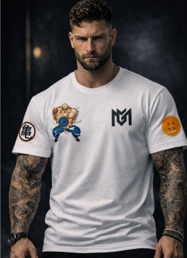 CAMISETA OVERSIZE MAESTRO ROSHI DRAGON BALL BLANCA - MR GYM  - FITNESSSTORE.ES 2