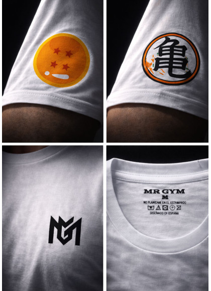 CAMISETA NEW OVERSIZE WHITE GOTEN DE DRAGON BALL DE MR GYM - FITNESSSTORE.ES