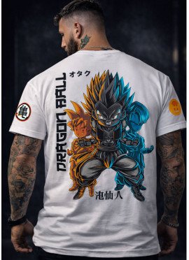 CAMISETA OVERSIZE GOTEN DRAGON BALL BLANCA - MR GYM - FITNESSSTORE.ES