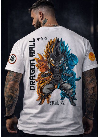 CAMISETA OVERSIZE GOTEN DRAGON BALL BLANCA - MR GYM - FITNESSSTORE.ES