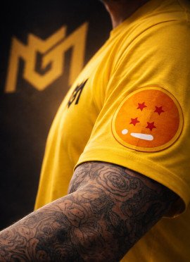 CAMISETA OVERSIZE GOTEN DE DRAGON BALL AMARILLO-MR GYM  - FITNESSSTORE.ES 2