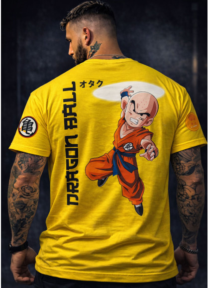 CAMISETA NEW OVERSIZE YELLOW KRILLIN DRAGON BALL DE MR GYM - FITNESSSTORE.ES