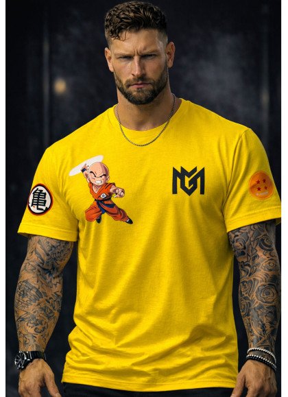 CAMISETA OVERSIZE KRILLIN DRAGON BALL AMARILLO-MR GYM - FITNESSSTORE.ES