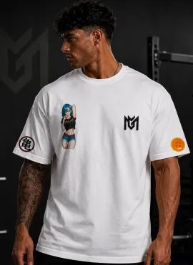 CAMISETA OVERSIZE BULMA DRAGON BALL BLANCA - MR GYM  - FITNESSSTORE.ES 2