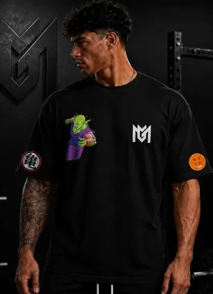 CAMISETA OVERSIZE PICCOLO DRAGON BALL NEGRA - MR GYM  - FITNESSSTORE.ES