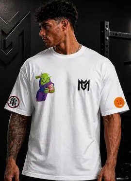 CAMISETA OVERSIZE PICCOLO DRAGON BALL BLANCA-MR GYM