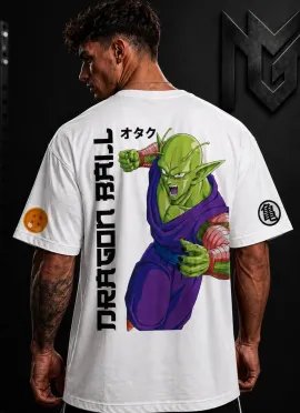 CAMISETA OVERSIZE PICCOLO DRAGON BALL BLANCA-MR GYM 2