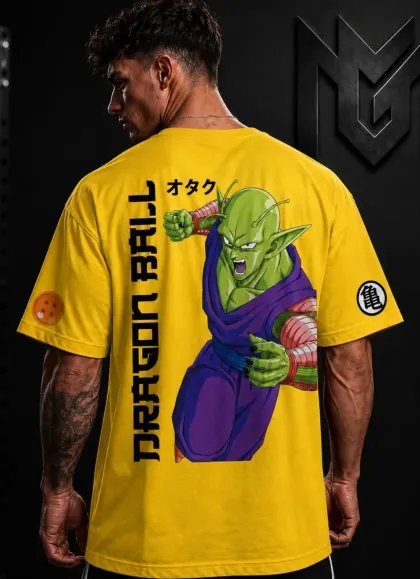 CAMISETA OVERSIZE PICCOLO DRAGON BALL AMARILLA-MR GYM