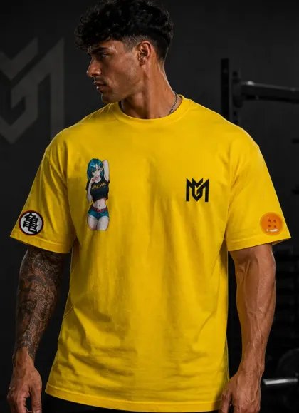 CAMISETA OVERSIZE BULMA DRAGON BALL AMARILLA-MR GYM