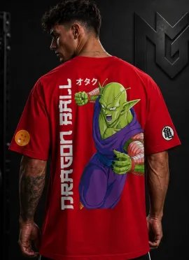 CAMISETA OVERSIZE PICCOLO DRAGON BALL ROJA-MR GYM