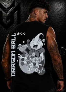 CAMISETA SIN MANGAS MAJIN BOO CEREALES GRAY – MR GYM