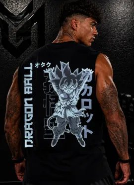 CAMISETA SIN MANGAS GOKU GT GENKIDAMA GRAY – MR GYM