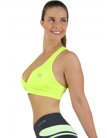 TOP PRINT ESCOTE YELLOW DE GYM LINE - Fitnessstore